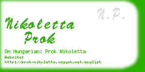 nikoletta prok business card